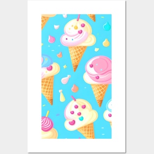 Delicious Creamy Ice Cream Cone Posters and Art